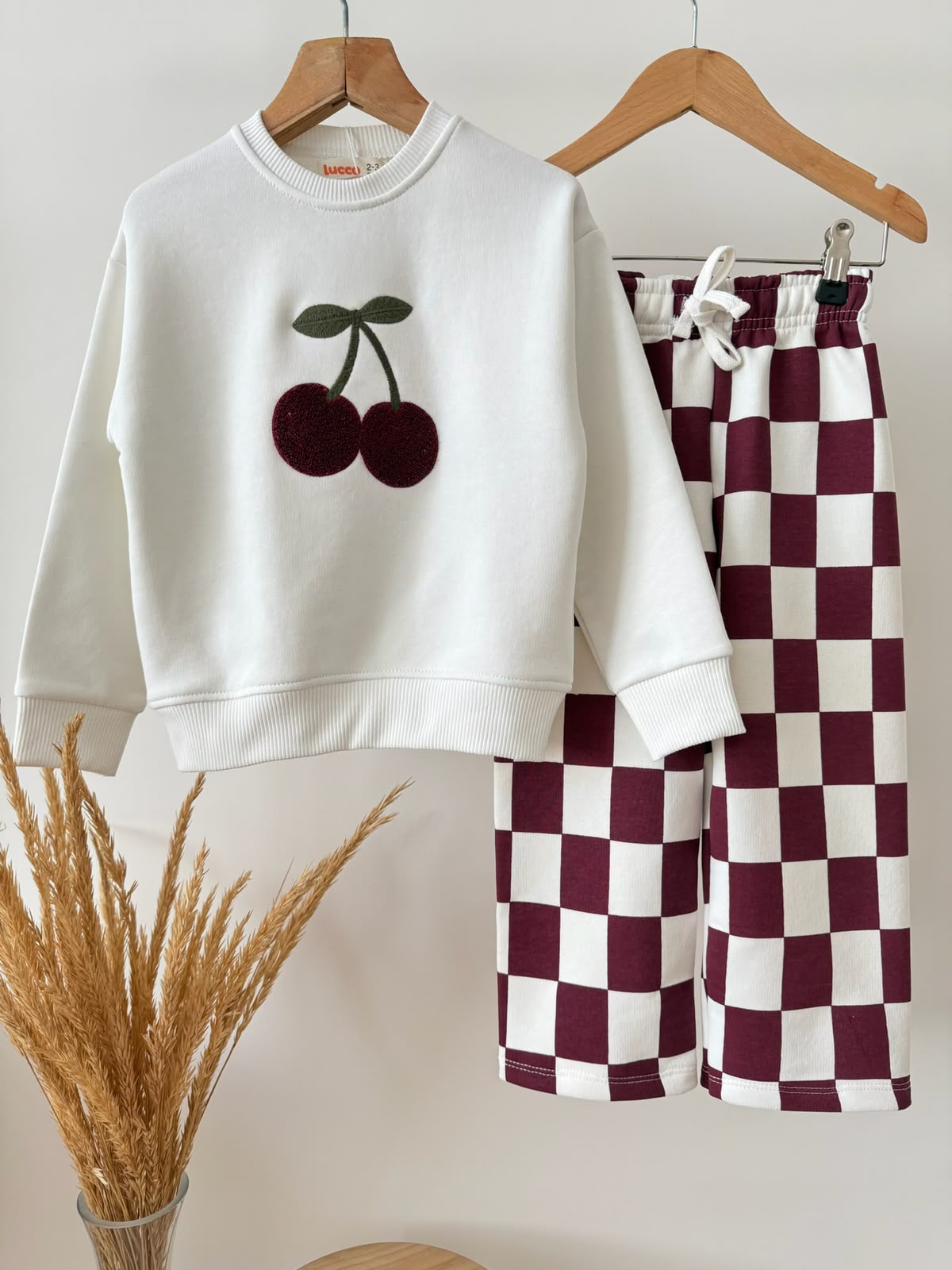 Cherry Checkered Set – katoenen 2-delige meisjes set