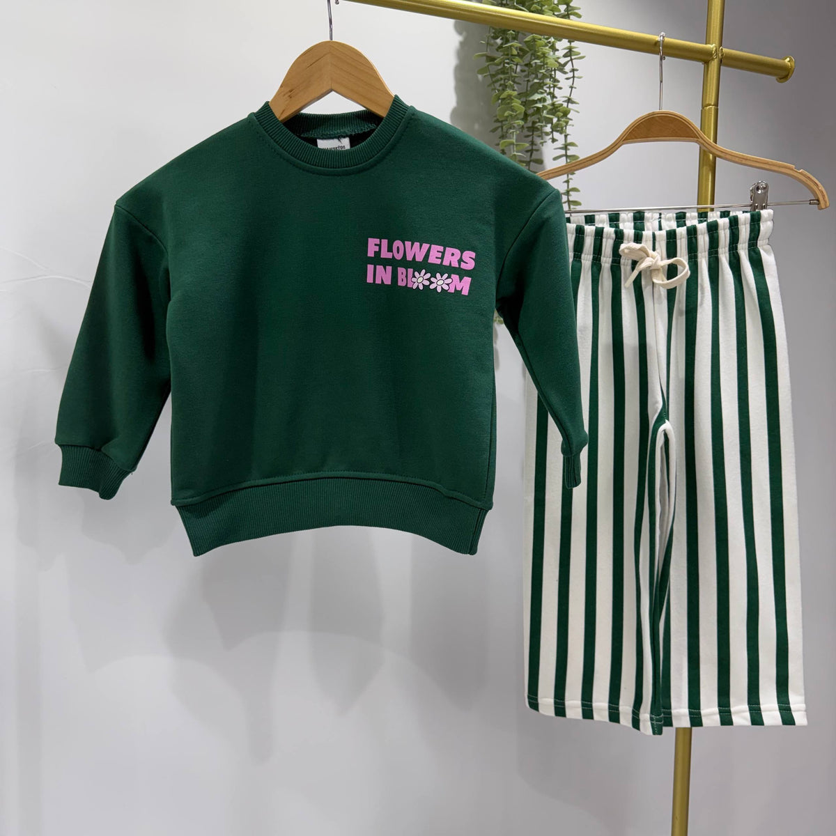 Flowers in Bloom 2-delige kinderset – Groen