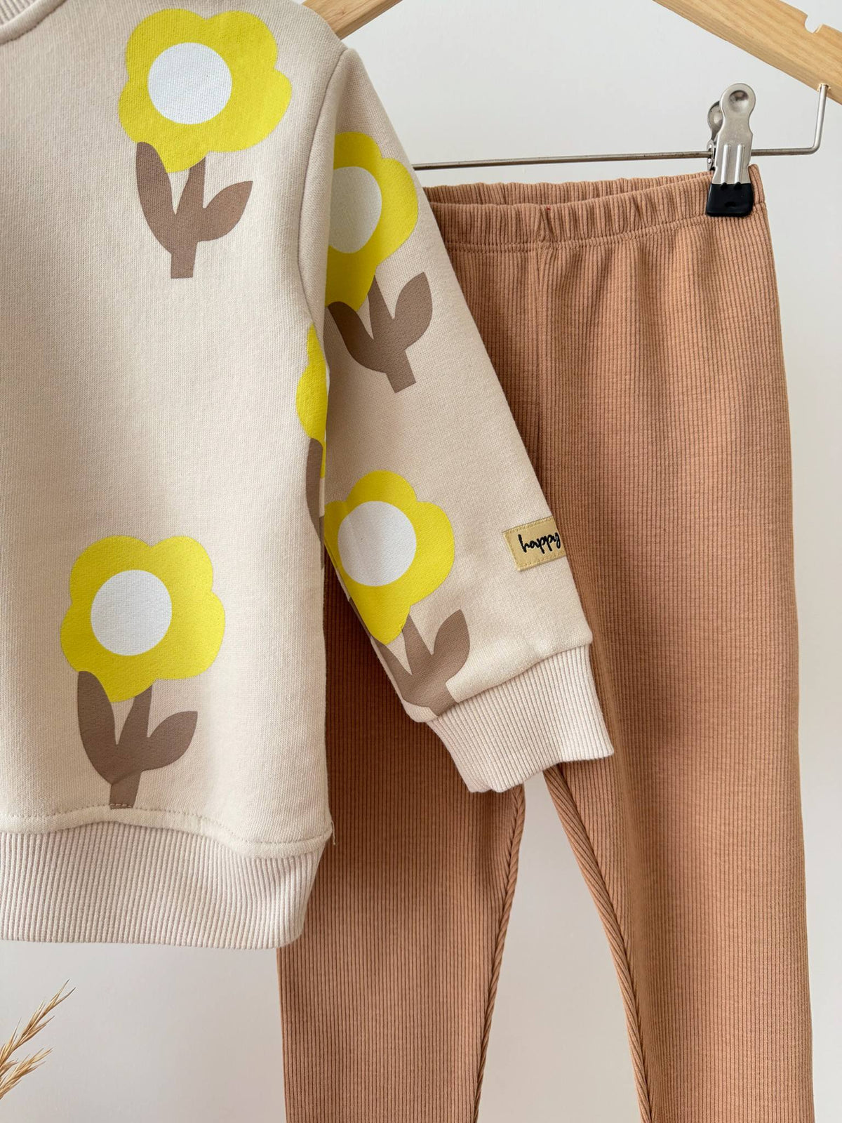 Flower Cotton Set – Beige | 100% Katoen