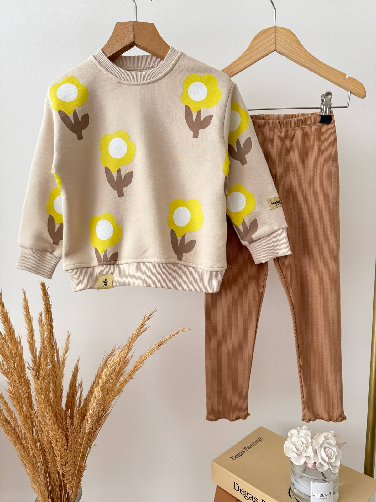 Flower Cotton Set – Beige | 100% Katoen