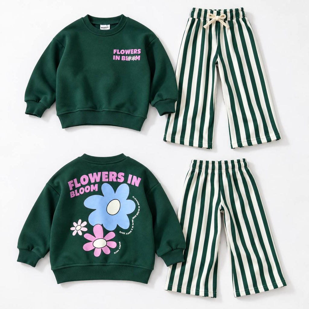 Flowers in Bloom 2-delige kinderset – Groen