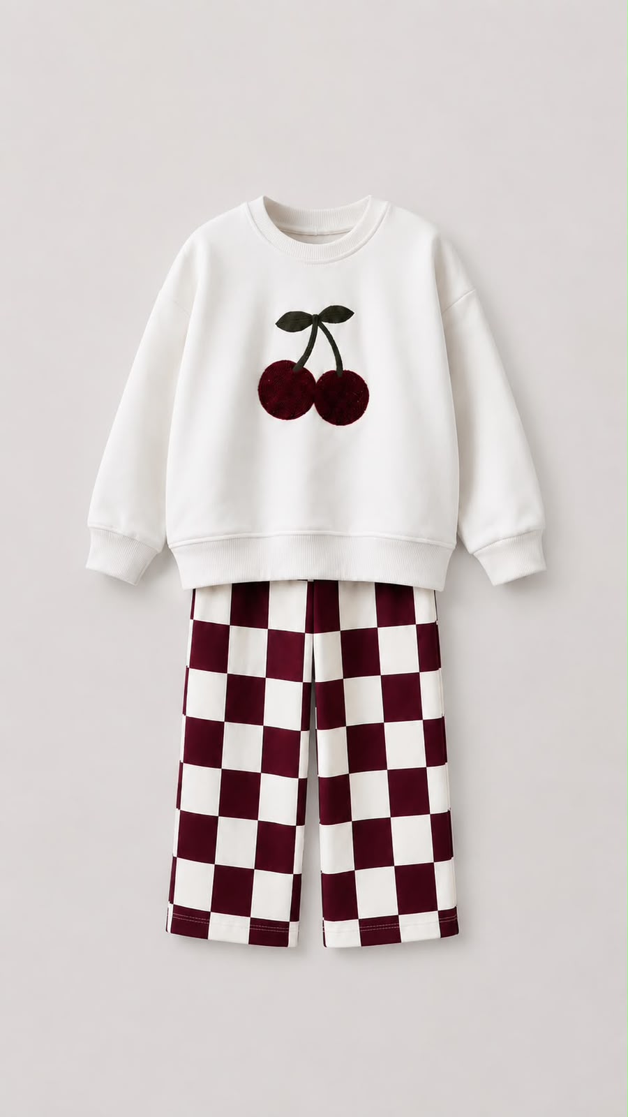 Cherry Checkered Set – katoenen 2-delige meisjes set