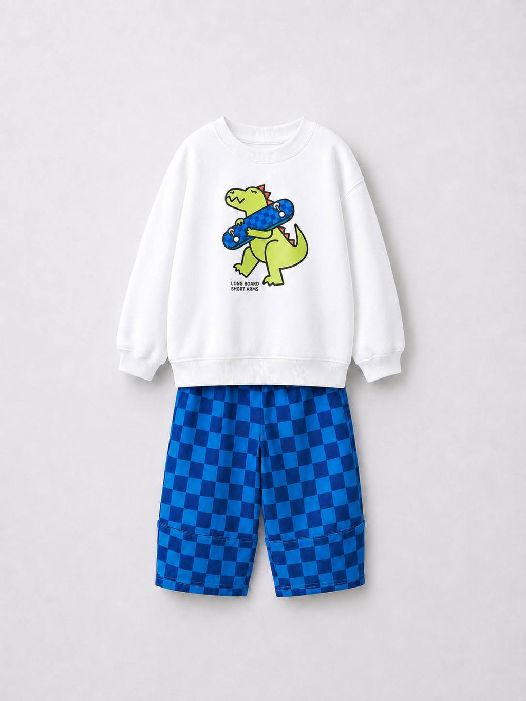 Katoenen Dino Set - Wit & Blauw