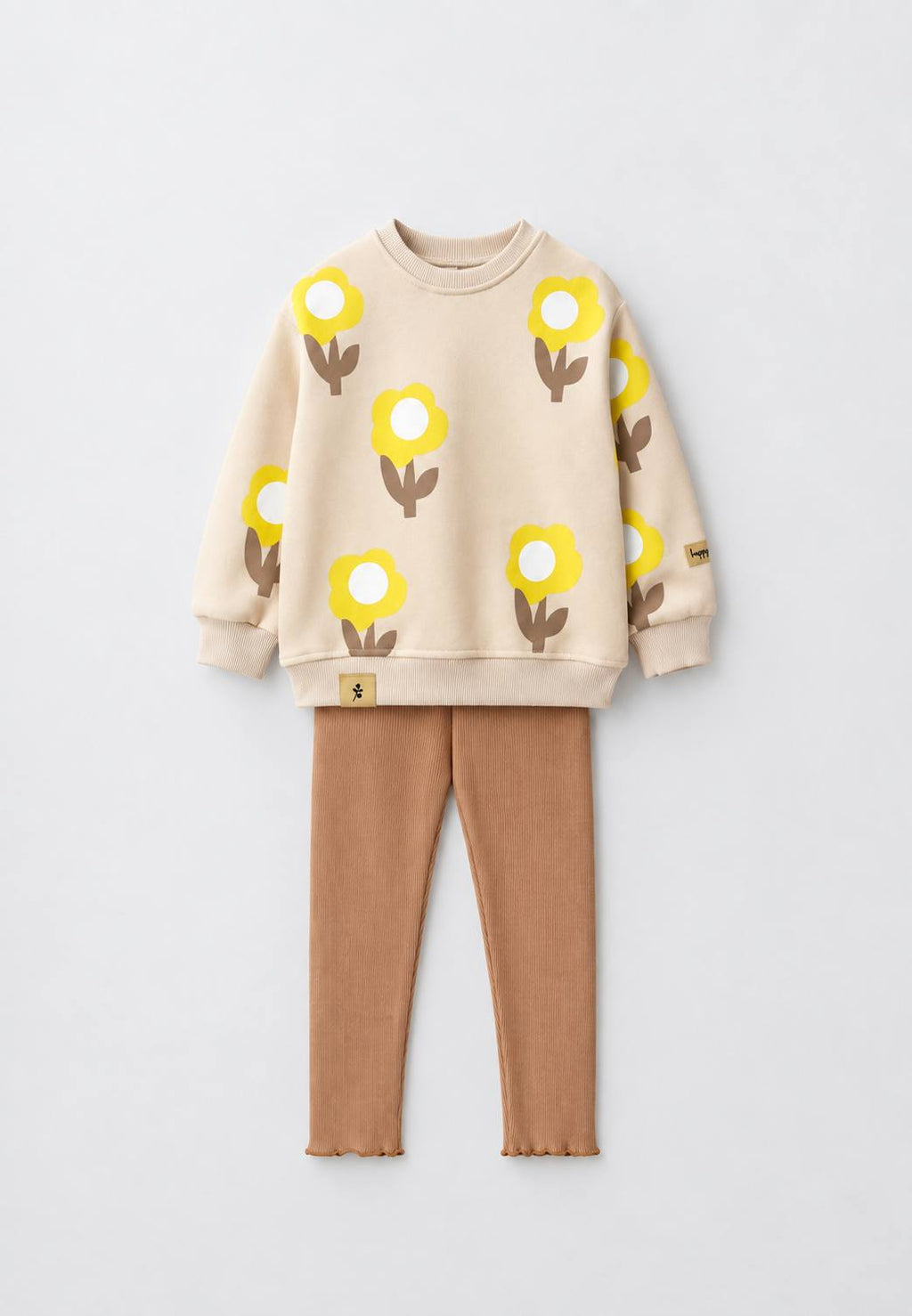 Flower Cotton Set – Beige | 100% Katoen