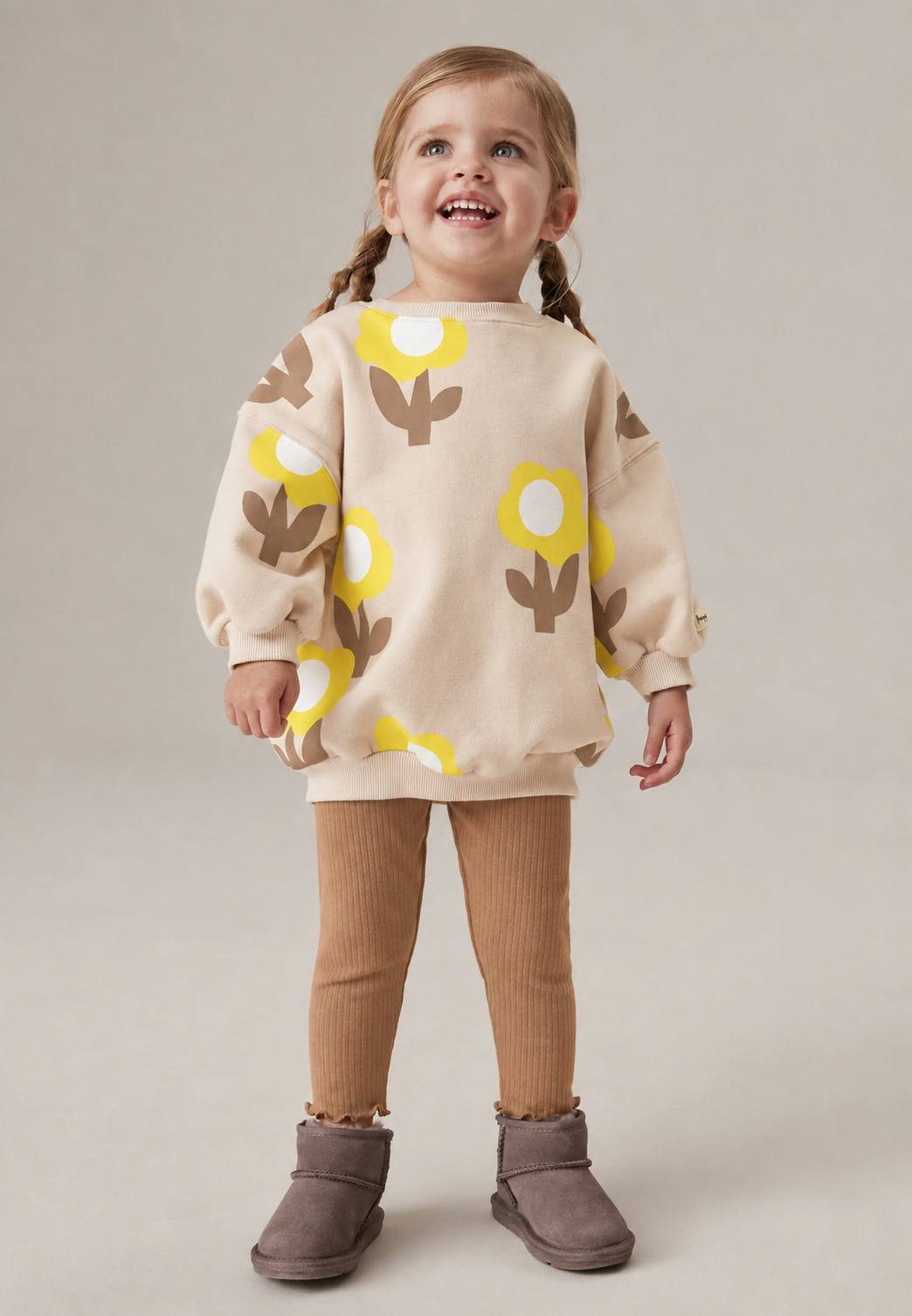 Flower Cotton Set – Beige | 100% Katoen