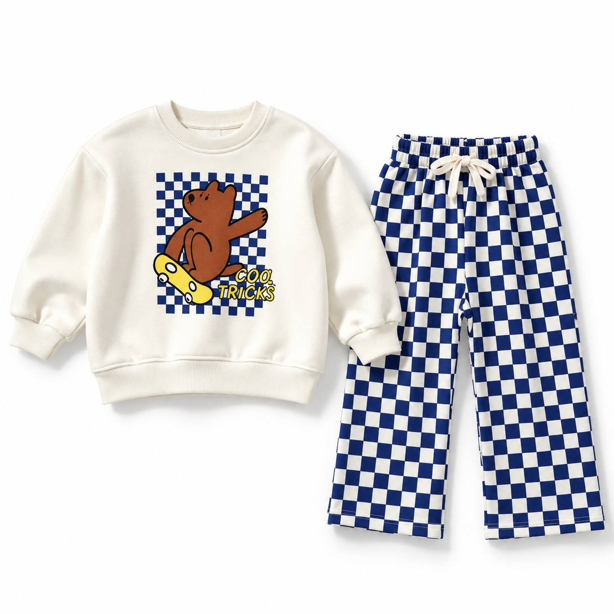 Cool Tricks Katoenen Jongensset – Blauw/Wit