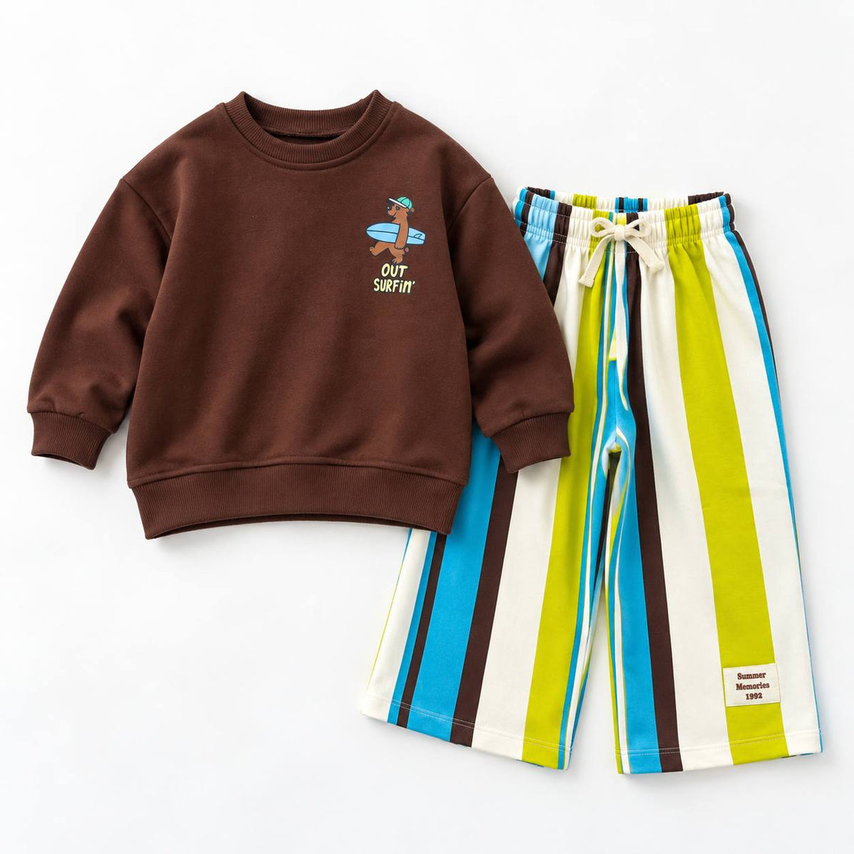 Brown Stripe Kids Set – Katoen | 2-delig
