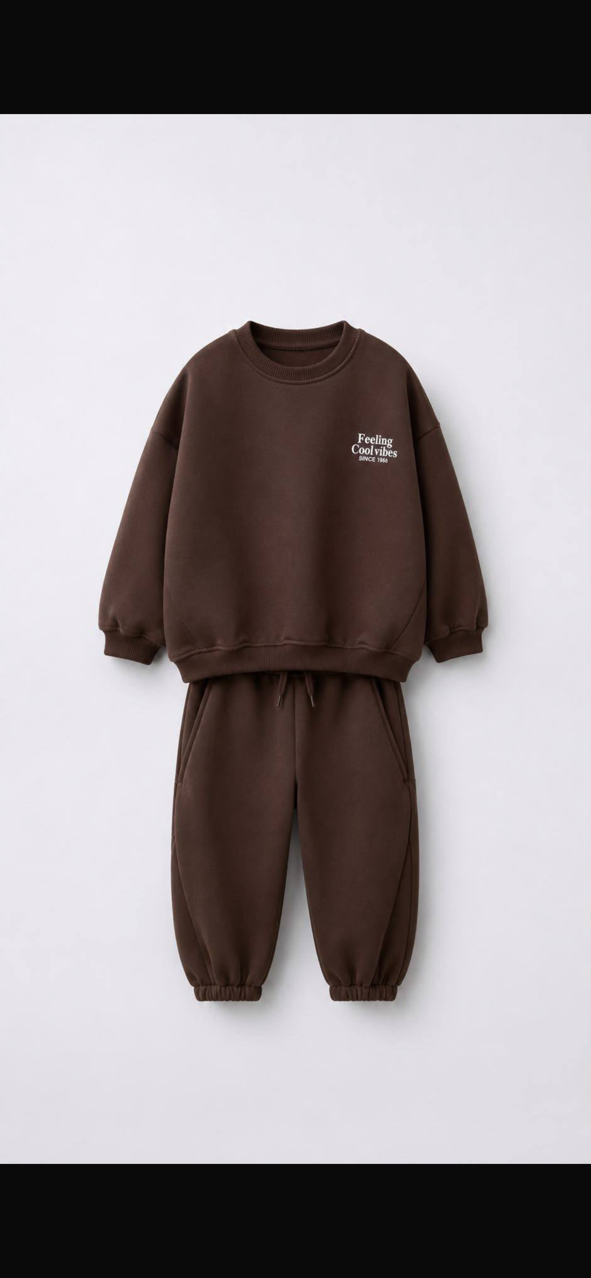 Bruine Katoenen Kids Set – Sweater & Broek
