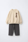 Bear Stripe Set – Beige | 2-delig