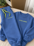 100% Katoenen Kids Jogging Set – Royal Blue